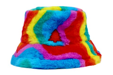 Rainbow Fuzzy Bucket Hat