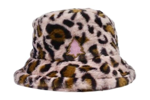Rose Pink Cheetah Fuzzy Bucket Hat