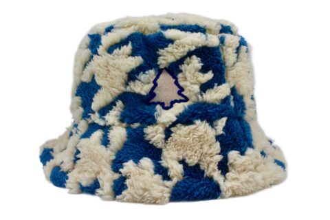 Blue Plush Fuzzy Bucket Hat