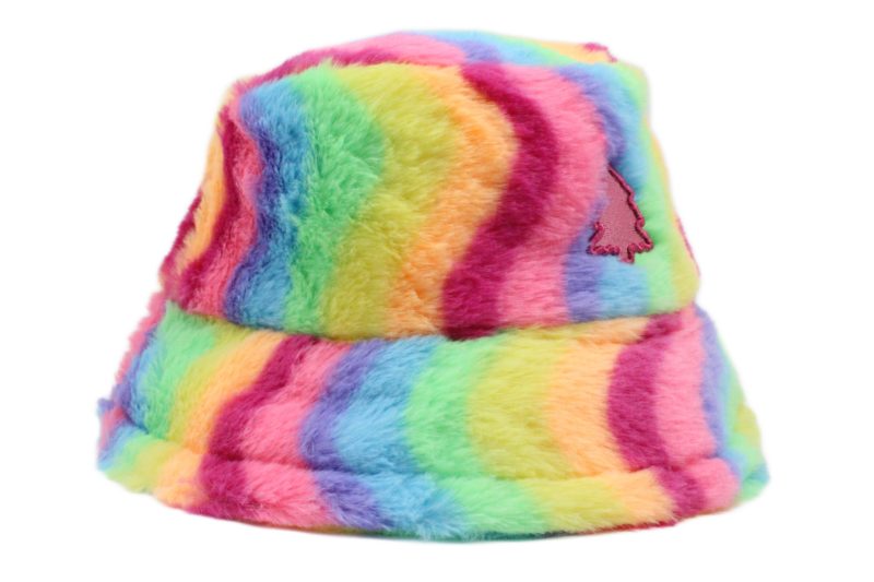 Rainbow Fuzzy Bucket Hat