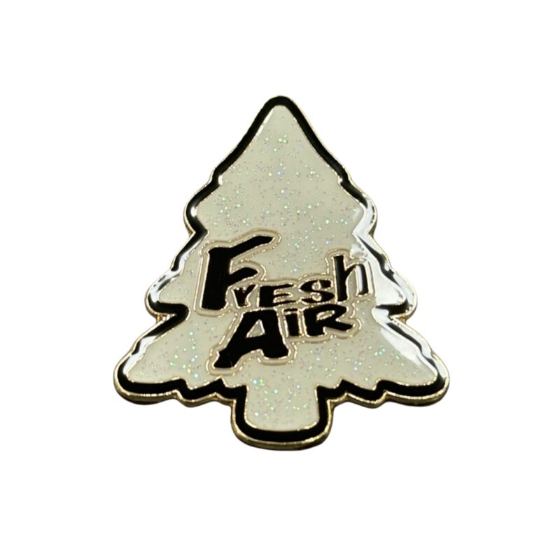 Fresh Air White Glitter Hat Pin