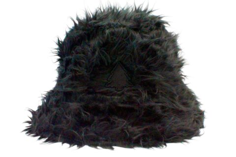 Black Fur Fuzzy Bucket Hat