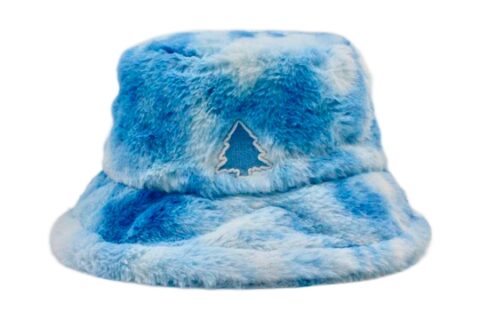 Blue Tie Dye Fuzzy Bucket Hat
