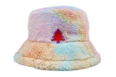 Peach Tie Dye Fuzzy Bucket Hat