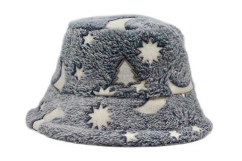Grey Moon Glow Fuzzy Bucket Hat