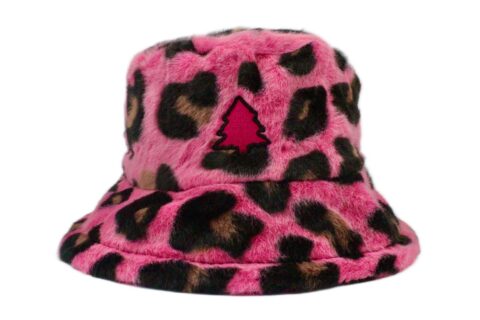 Hot Pink Cheetah Fuzzy Bucket Hat