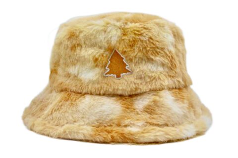 Khaki Tie Dye Fuzzy Bucket Hat