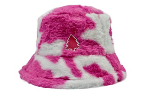 Pink Cow Fuzzy Bucket Hat