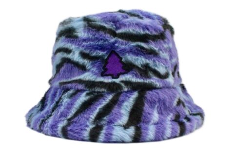 Purple Tiger Fuzzy Bucket Hat