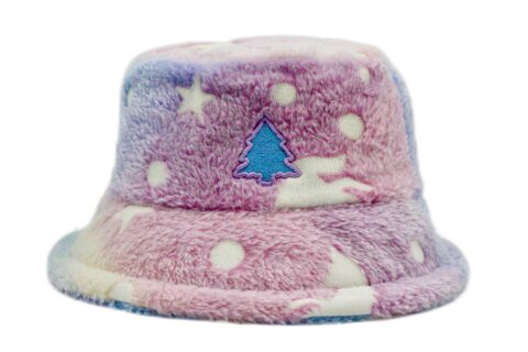 Purple Universe Glow Fuzzy Bucket Hat