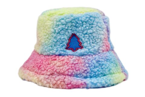 Rainbow Wool Fuzzy Bucket Hat