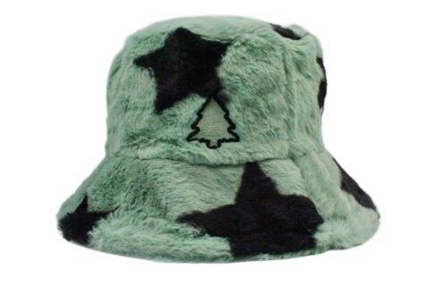 Teal Stars Fuzzy Bucket Hat