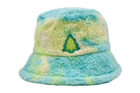 Teal Tie Dye Wool Fuzzy Bucket Hat