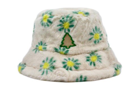 White Daisy Fuzzy Bucket Hat