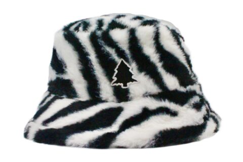 White Zebra Fuzzy Bucket Hat