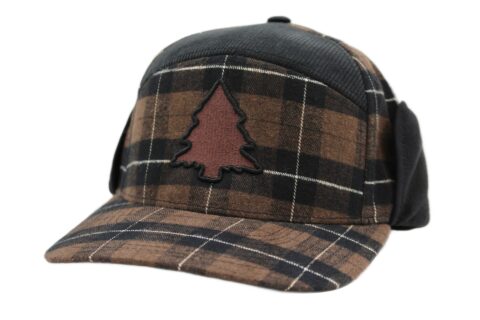 Brown Plaid Earflap Camper Hat