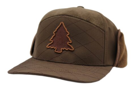 Brown Quilted Earflap Camper Hat