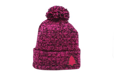 Fresh Pink & Black Fuzzy Beanie