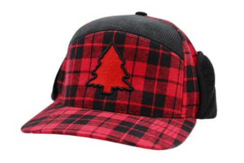 Red Plaid Earflap Camper Hat