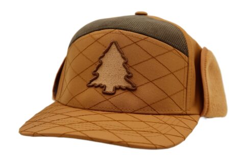 Tan Quilted Earflap Camper Hat