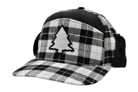 White Plaid Earflap Camper Hat